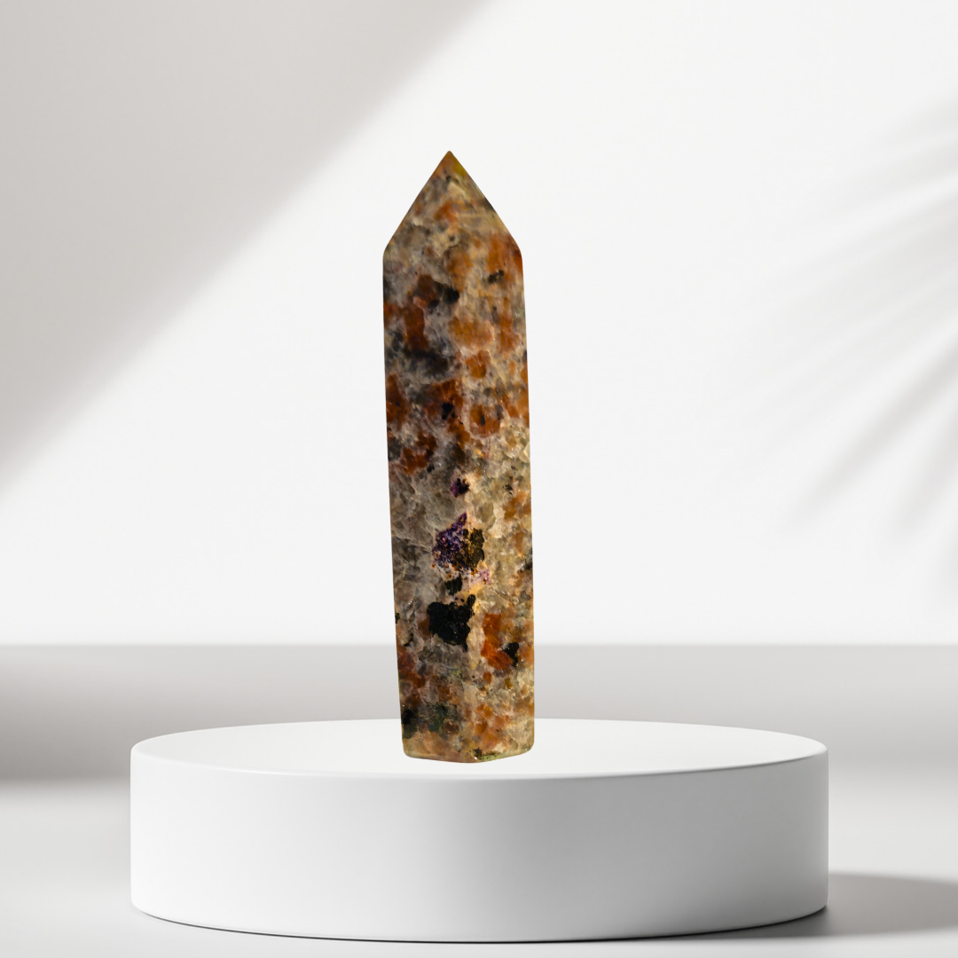 Yooperlite Fluorescent Sodalite Obelisk 3"