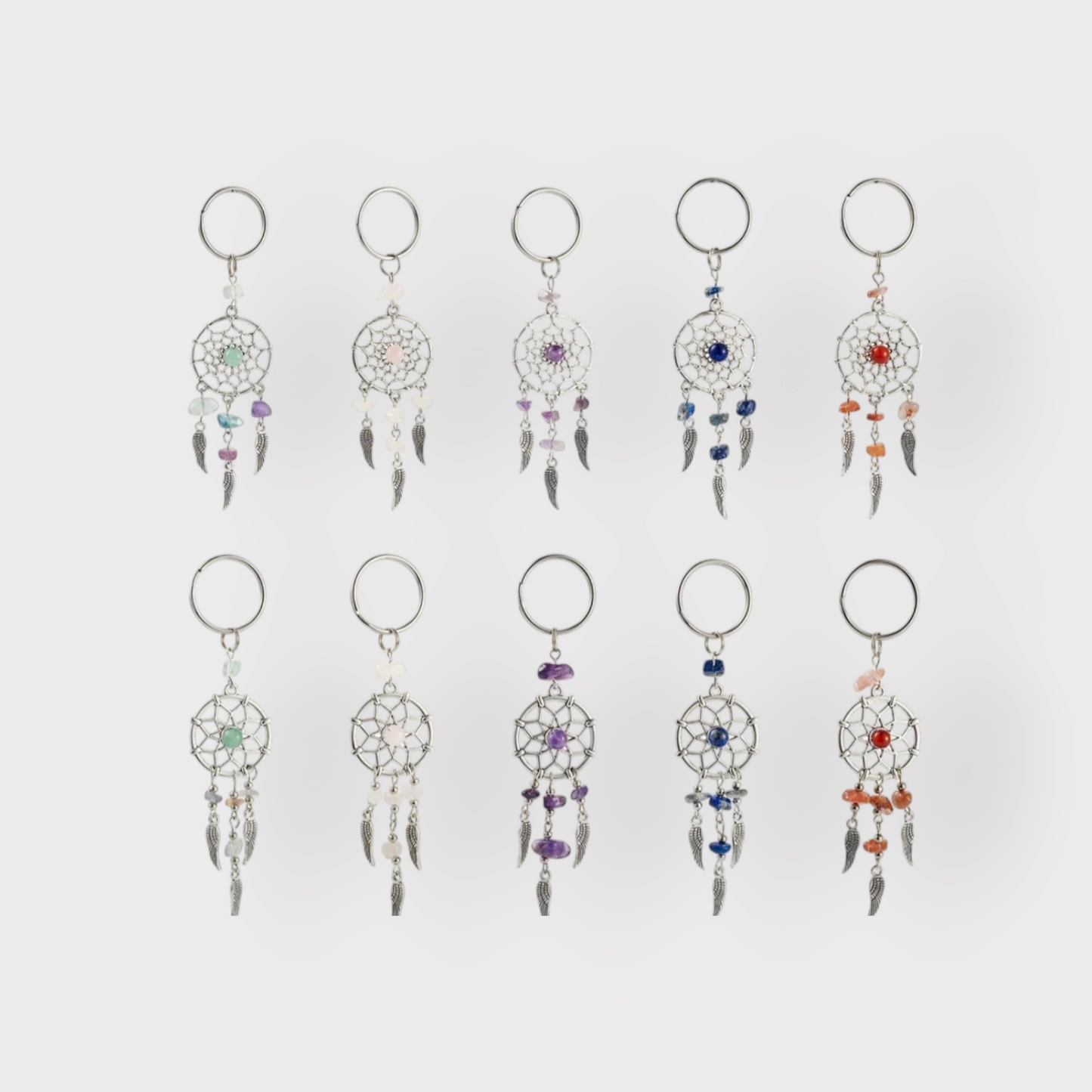 Dream Catcher Keychain with Crystals
