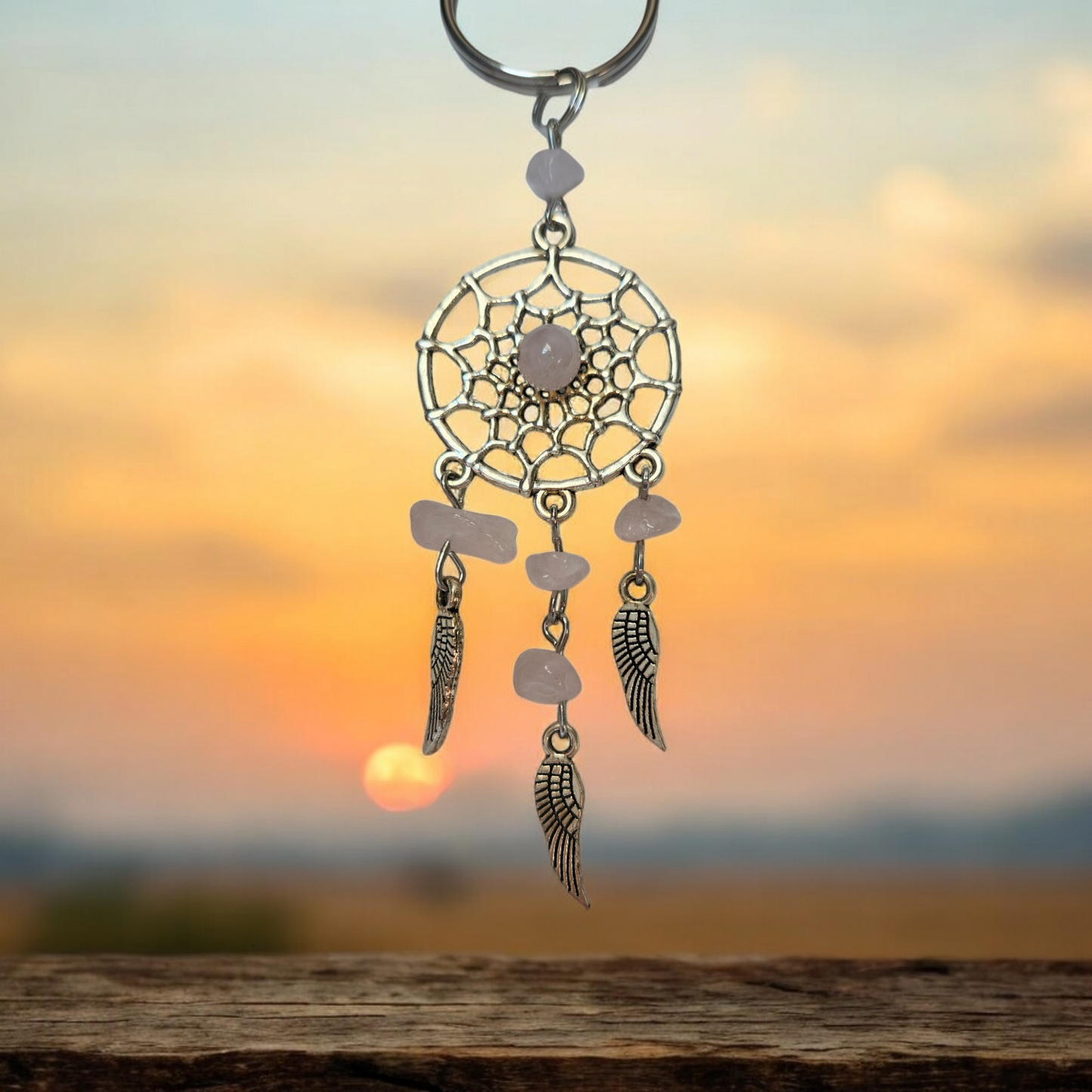 Dream Catcher Keychain with Crystals