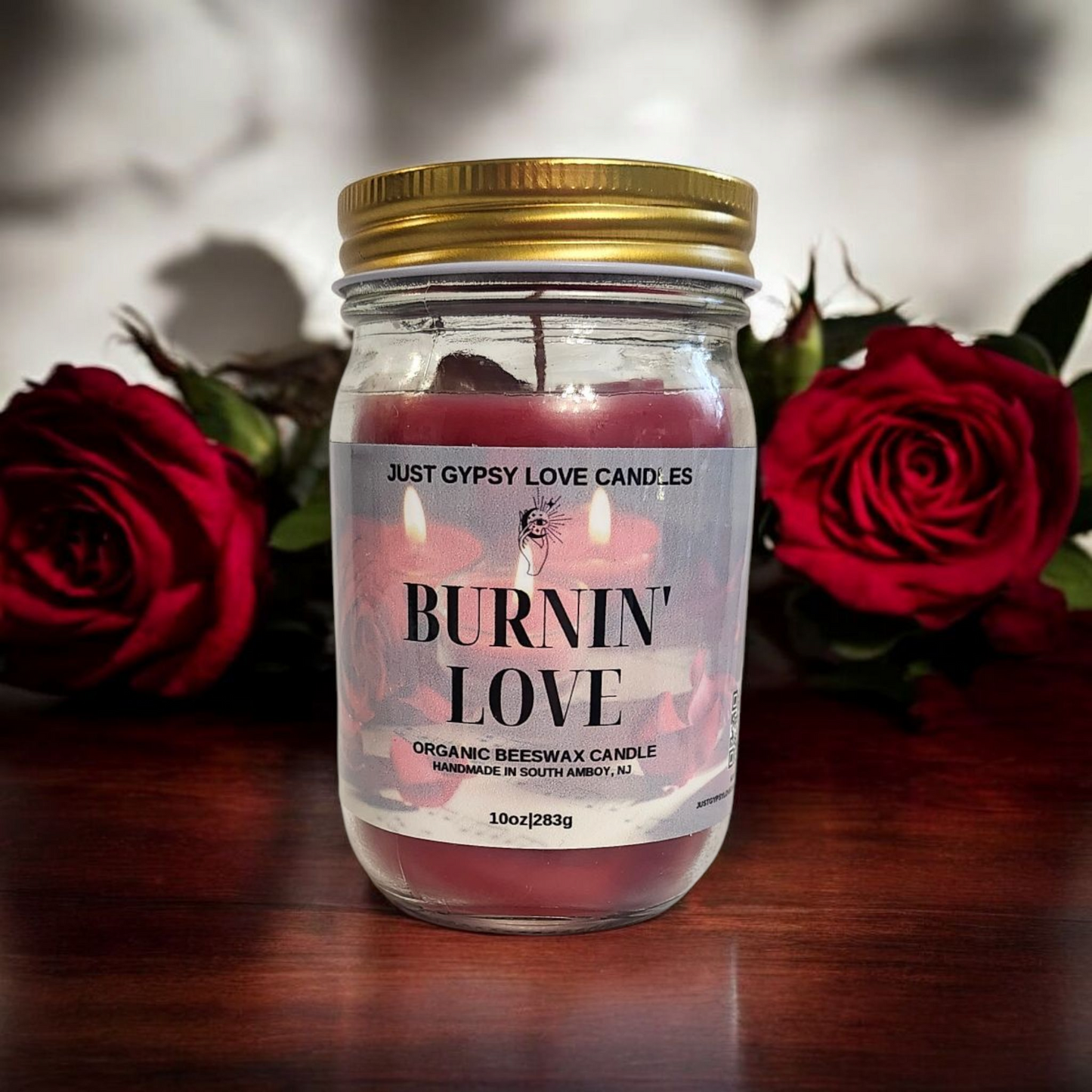 Burnin' Love Beeswax Candle 10 oz