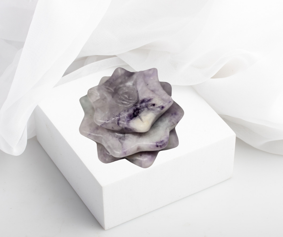 Fluorite Lotus Flower 2"