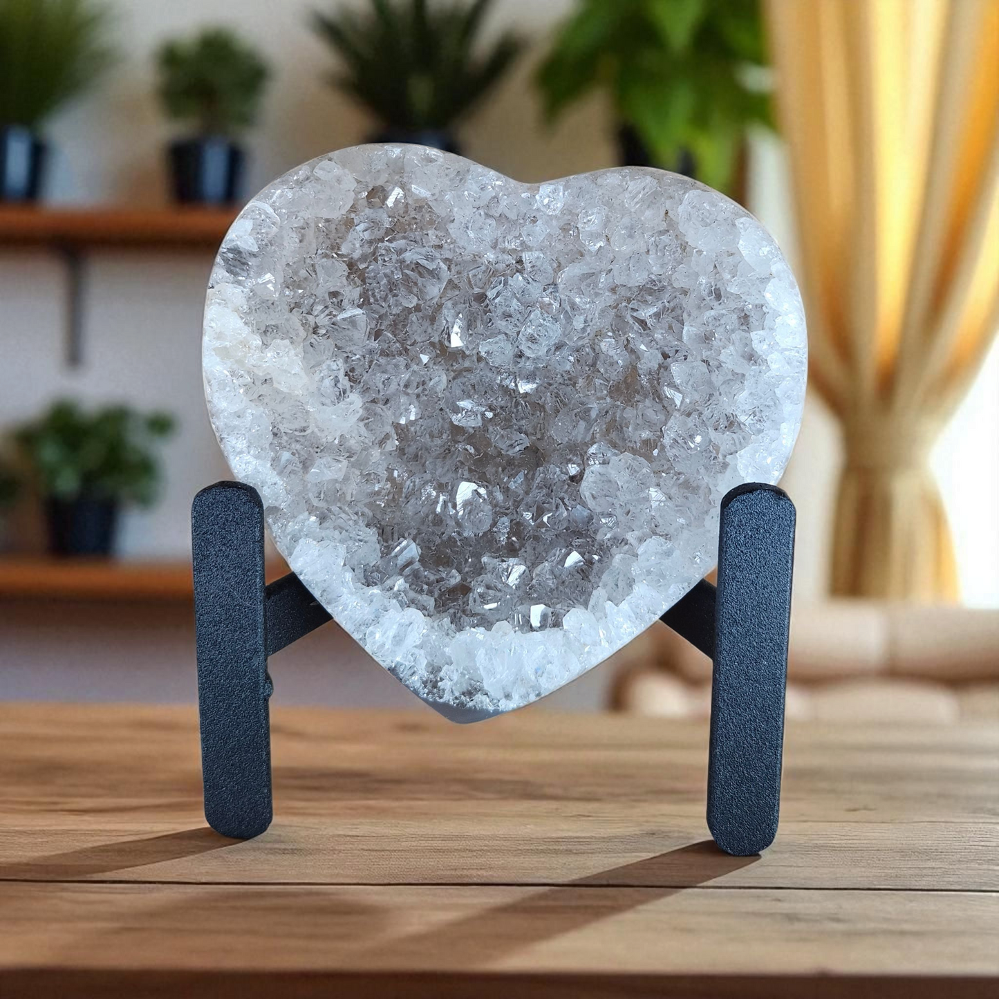Agate Geode Heart with Stand 3-3.5"