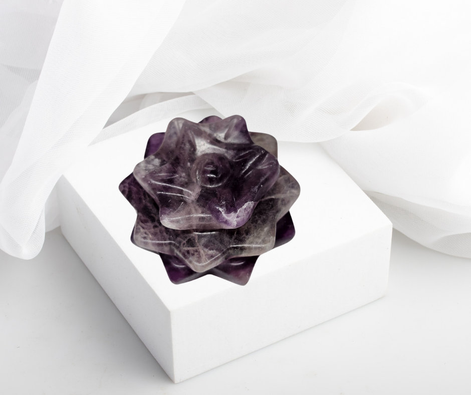 Fluorite Lotus Flower 2"