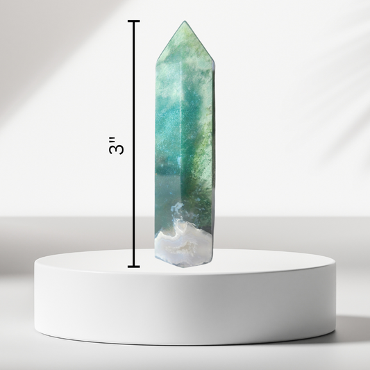 Moss Agate Obelisk 3" Light
