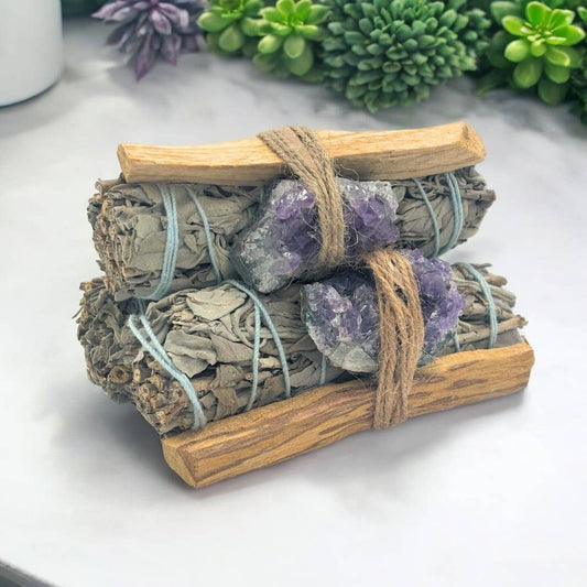 Sage Bundle - Amethyst Crystal
