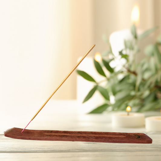 Wooden Incense Holder Brass Design
