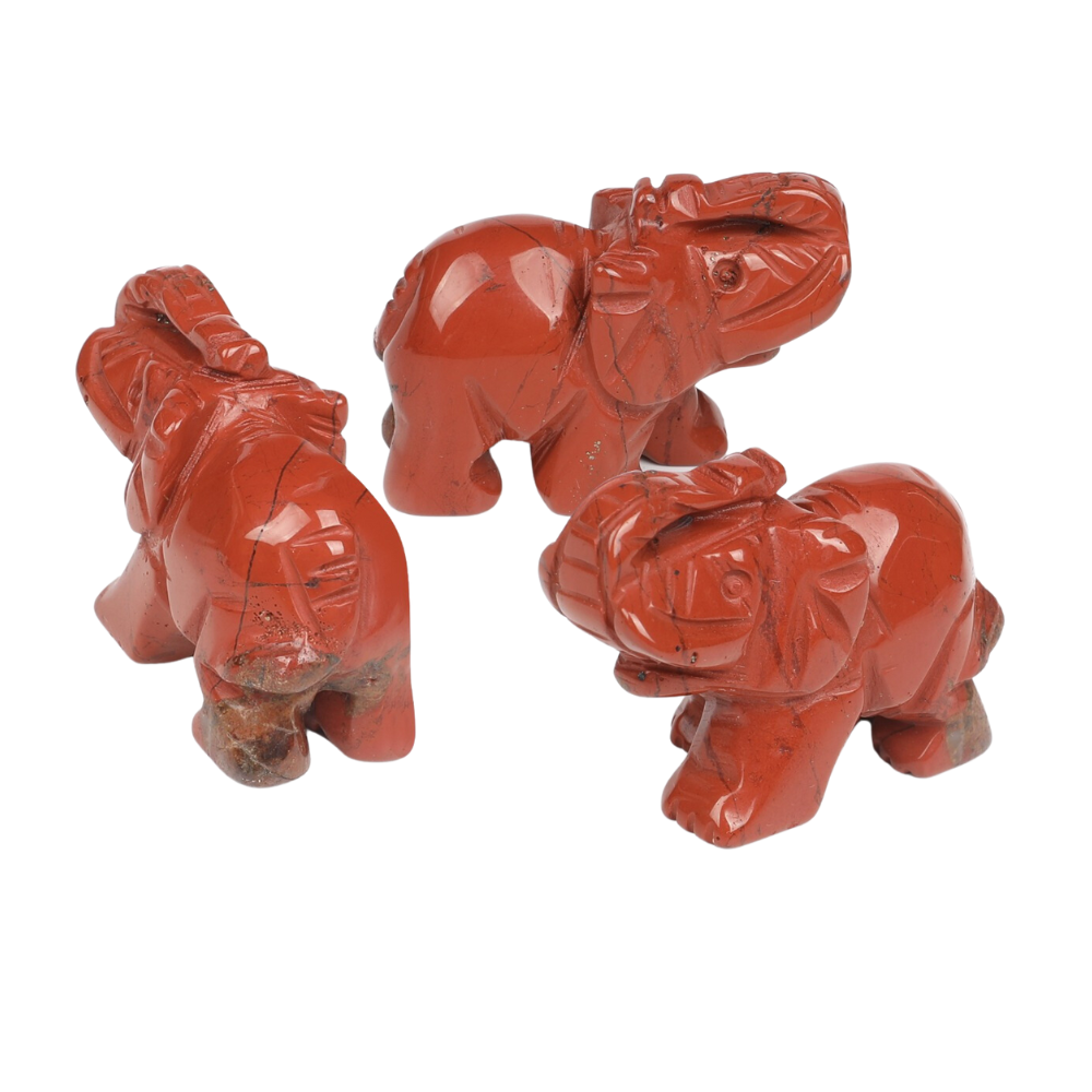 Crystal Elephant - Red Jasper