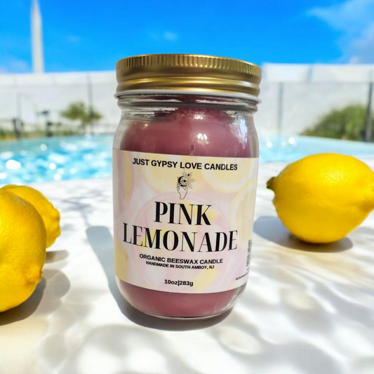 Pink Lemonade Beeswax Candle 10oz
