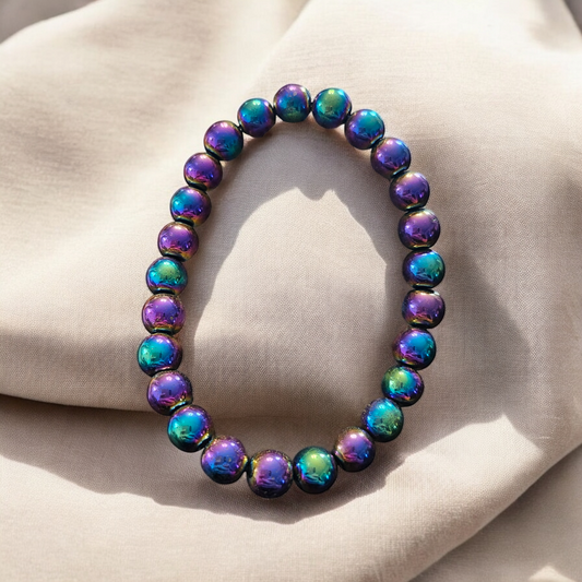 Oxidized Hematite Bracelet 8mm