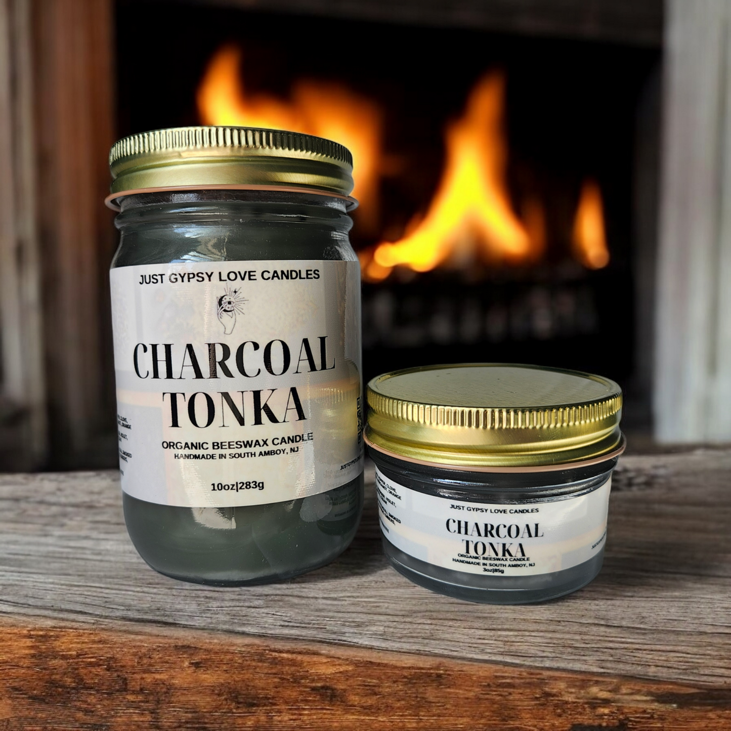 Charcoal Tonka Beeswax Candle