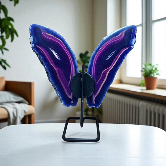 Purple Agate Butterfly 6.5"