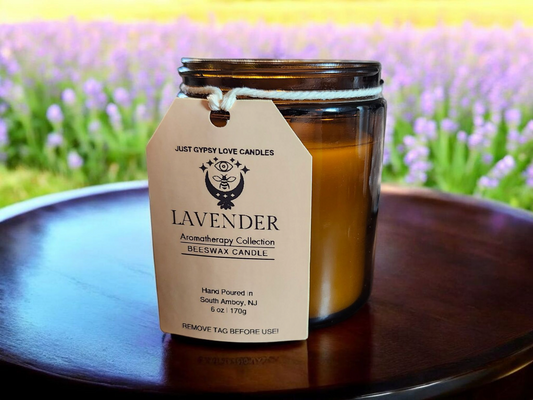 Lavender Aromatherapy Beeswax 6oz Candle