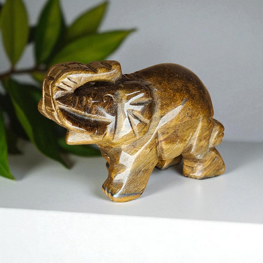 Tiger's Eye Elephant 1.25"