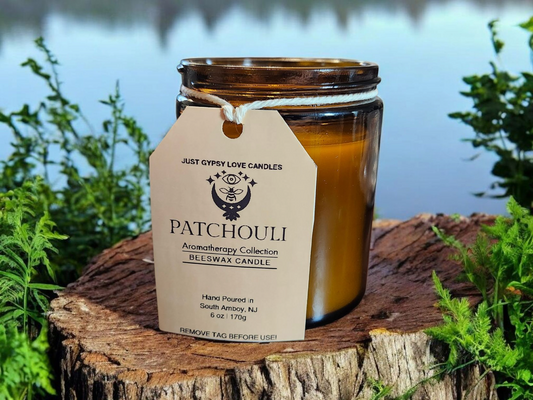 Patchouli Aromatherapy Beeswax 6oz Candle