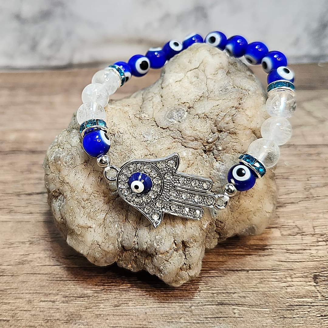 Quartz Evil Eye Bracelet 8mm