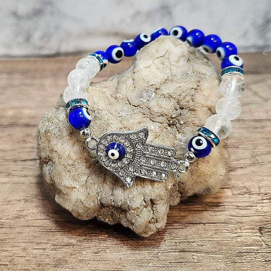 Quartz Evil Eye Bracelet 8mm