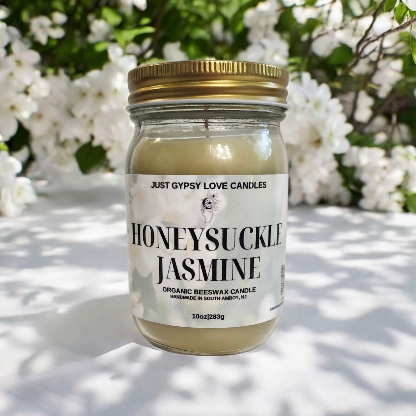 Honeysuckle Jasmine Beeswax Candle 10oz