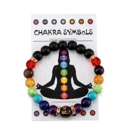 Volcanic Rock Chakra Bracelet